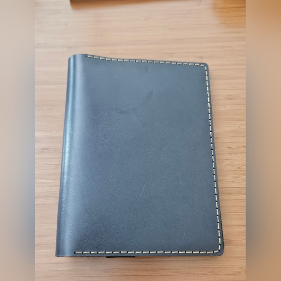 Galen Leather | A5 Notebook Cover Folio - Navy - Picture 2 of 9